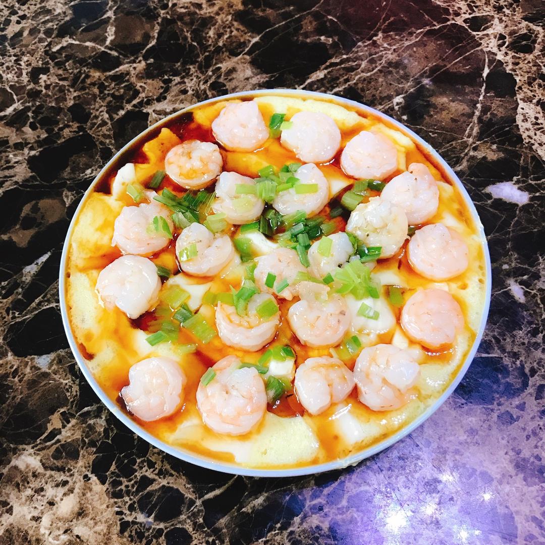 虾仁鸡蛋蒸豆腐