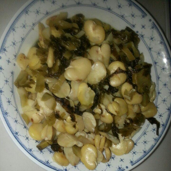 蚕豆瓣烧咸菜
