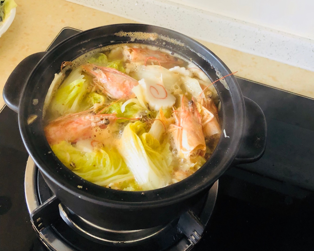 冬日最佳 虾头白菜煲的做法