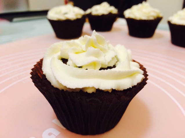 古典巧克力cupcake配马斯卡彭奶油霜