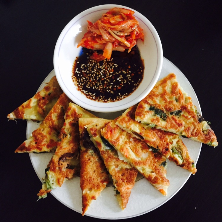 韩式海鲜红葱煎饼