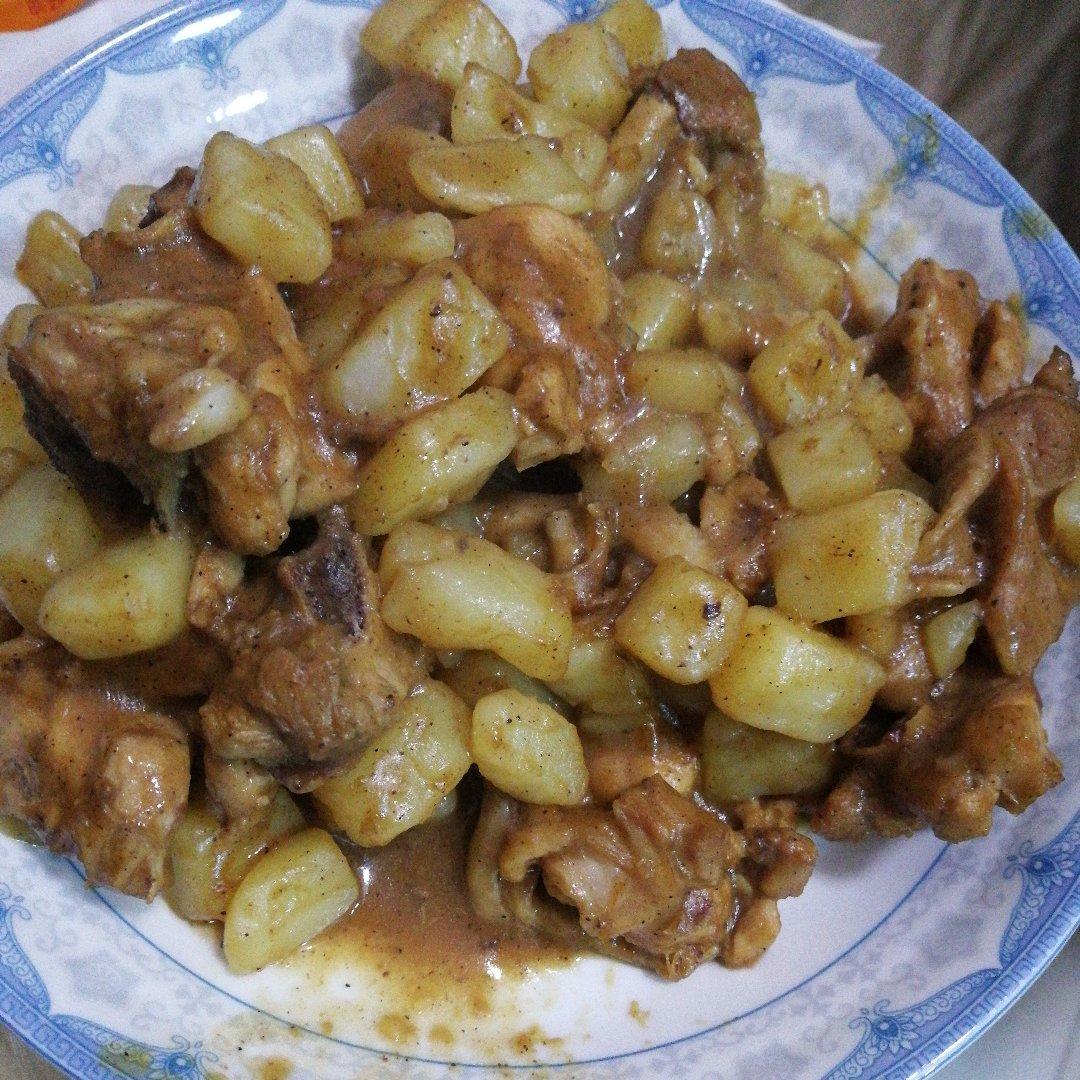 土豆焖鸡腿