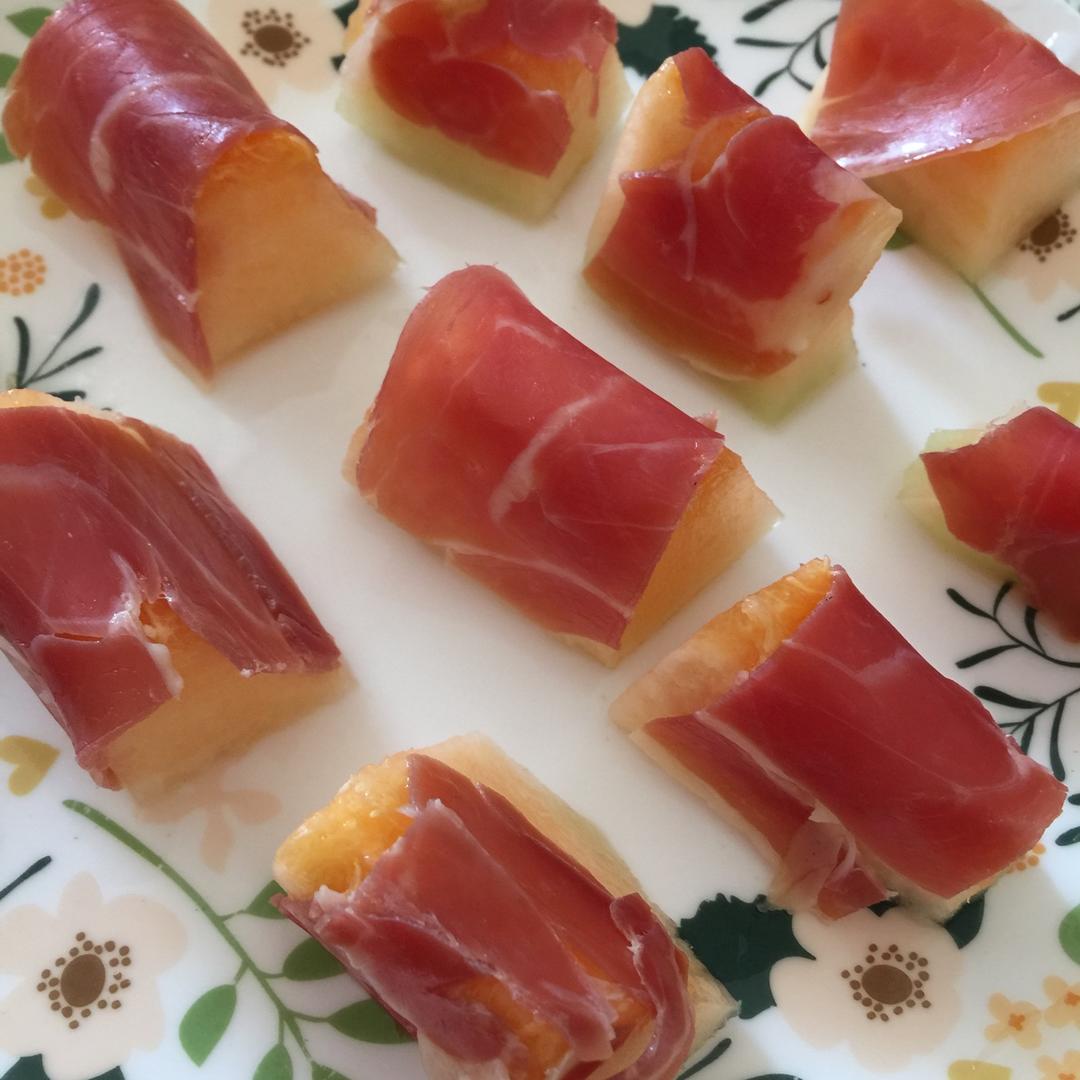 闹闹药药做的西班牙火腿配蜜瓜