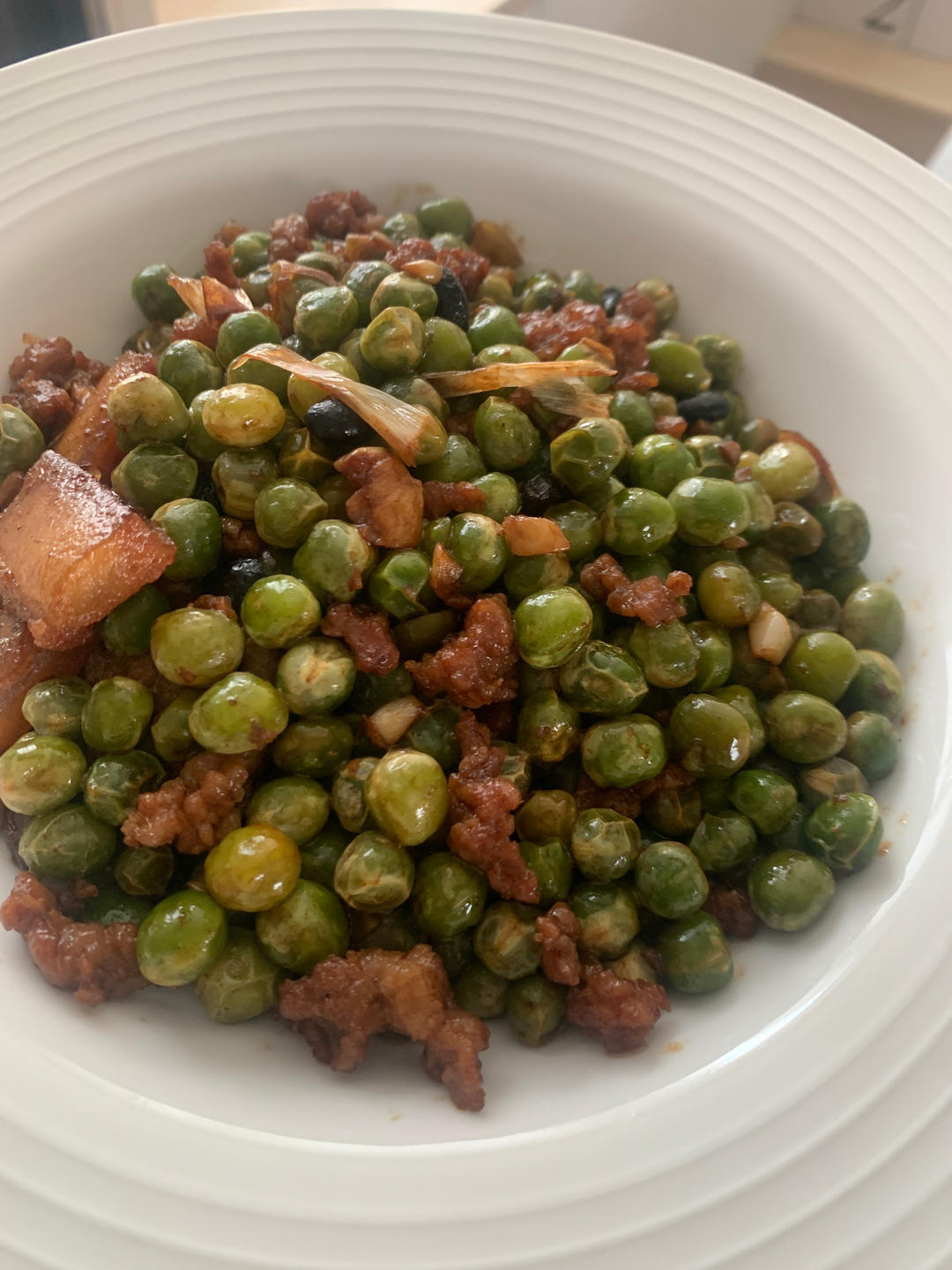 豌豆炒肉沫