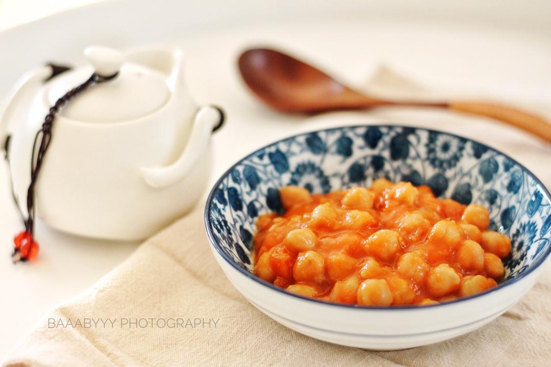 茄汁焗鹰嘴豆