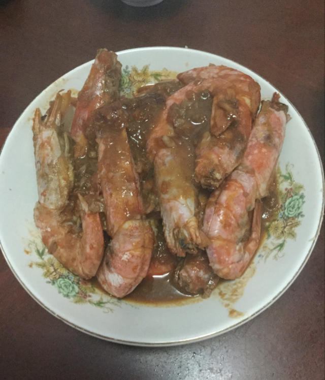 茄汁红酒烩阿根廷红虾