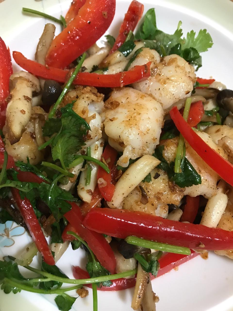 蒜香鲜菌大虾球【食材包操作说明】