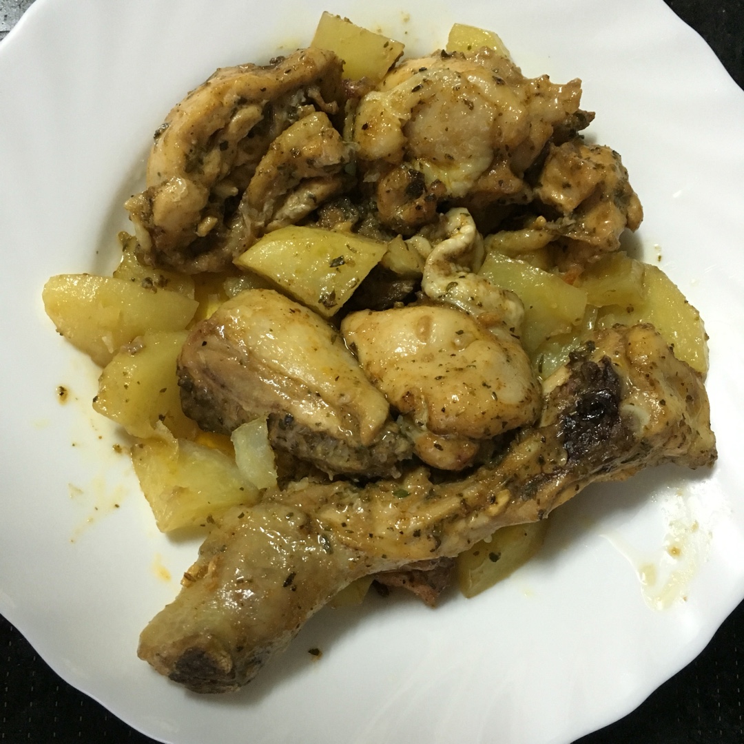 新奥尔良烤鸡腿土豆