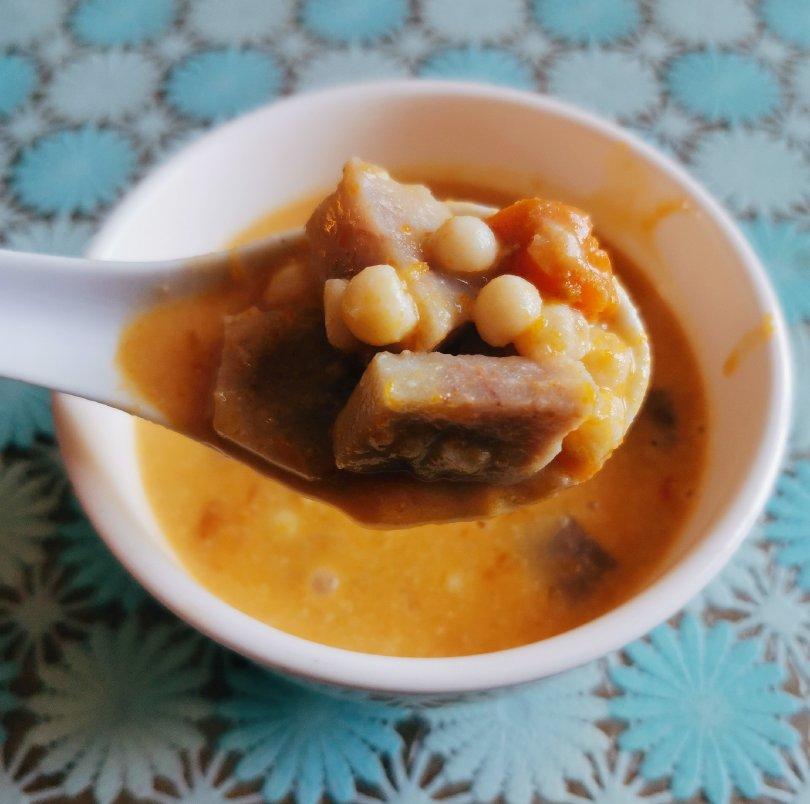 快手南瓜芋头芡实椰汁煲