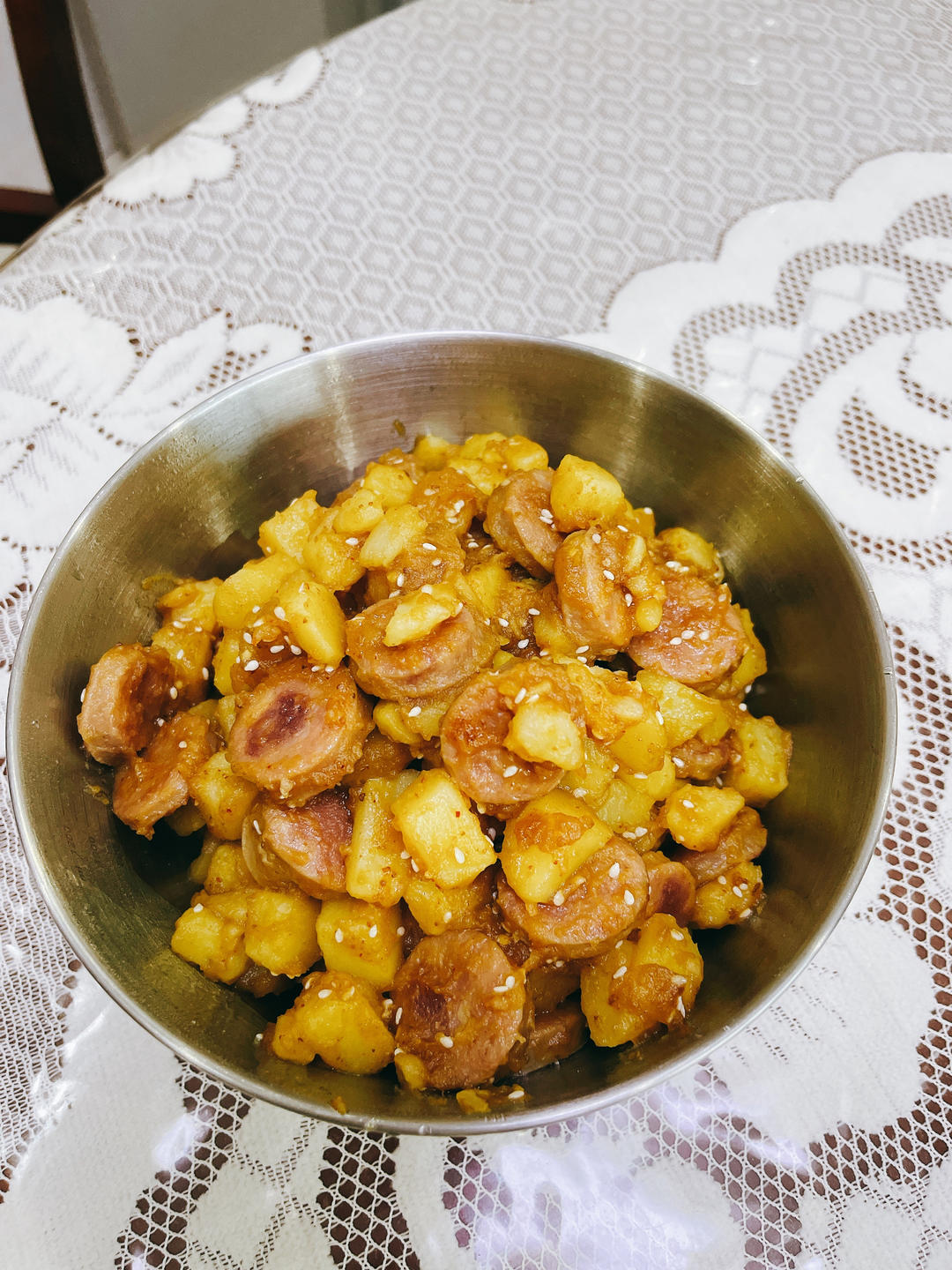 烧烤风味的土豆小香肠