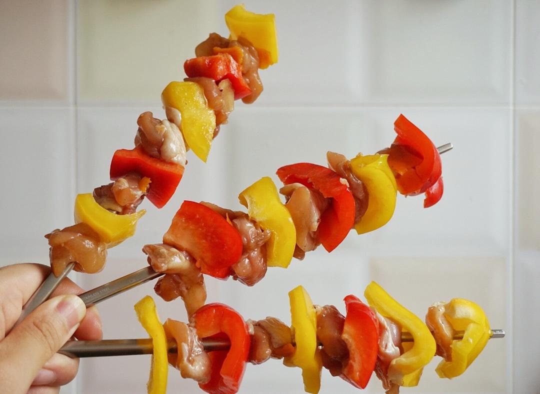 烤彩椒鸡肉串#烤箱R025#