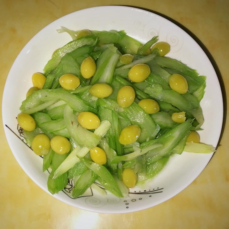 香蕉不是闹着玩儿的做的白果炒西芹