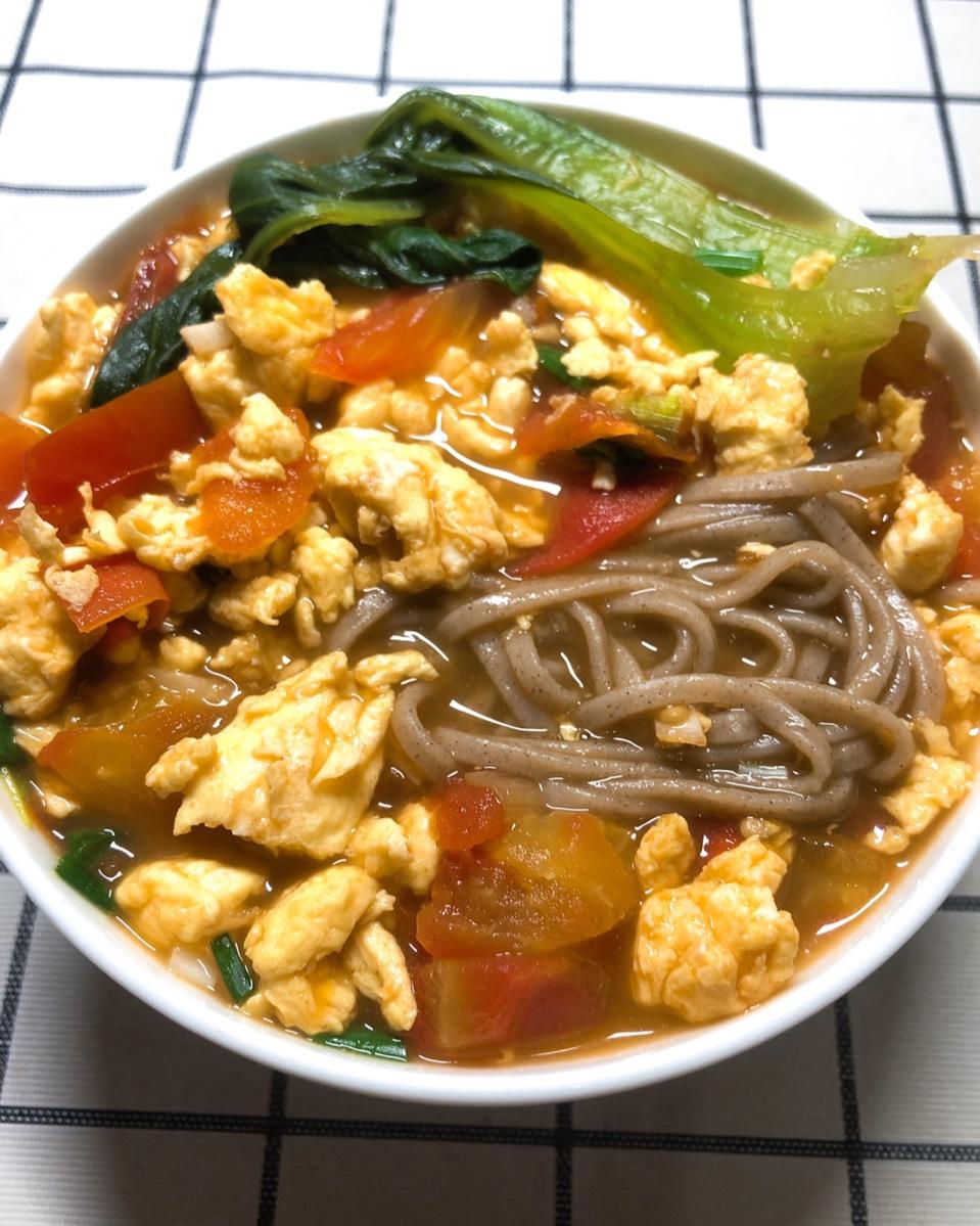 西红柿鸡蛋豆腐荞麦面【减脂餐】
