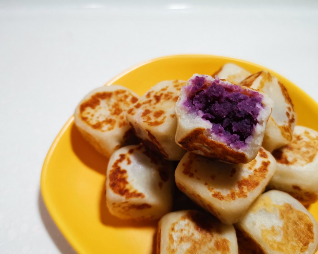 减肥早餐低卡山药紫薯糕的做法