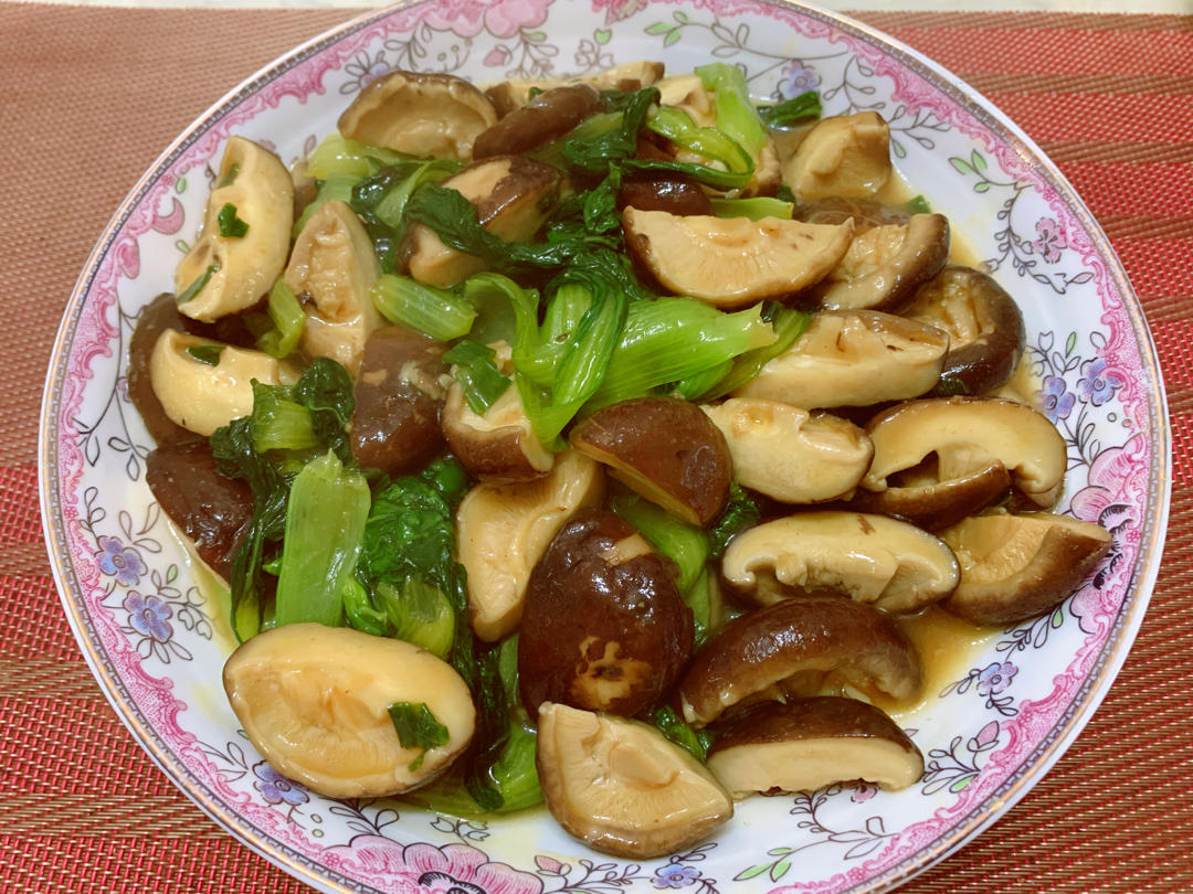 简易版香菇扒油菜