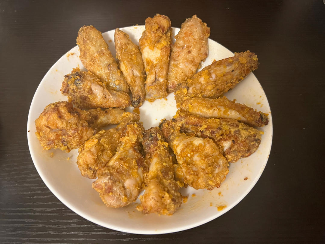 免油炸，空气炸锅酥脆咸蛋黄鸡翅