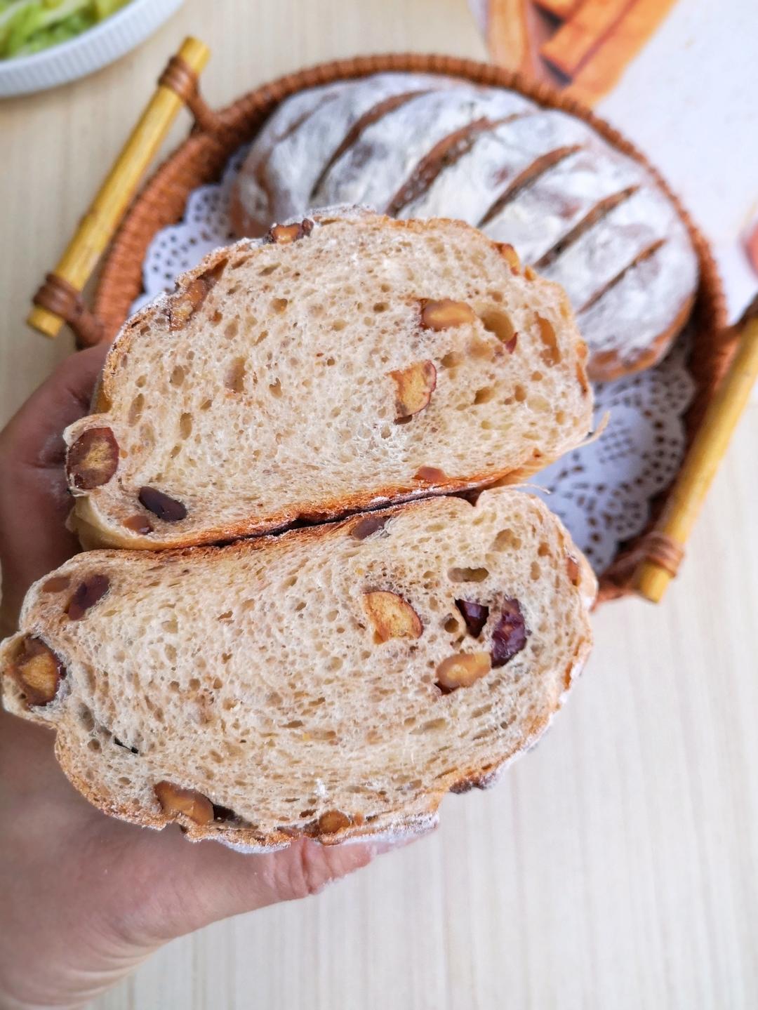 家庭版烤箱制作红酒蔓越莓核桃软欧包