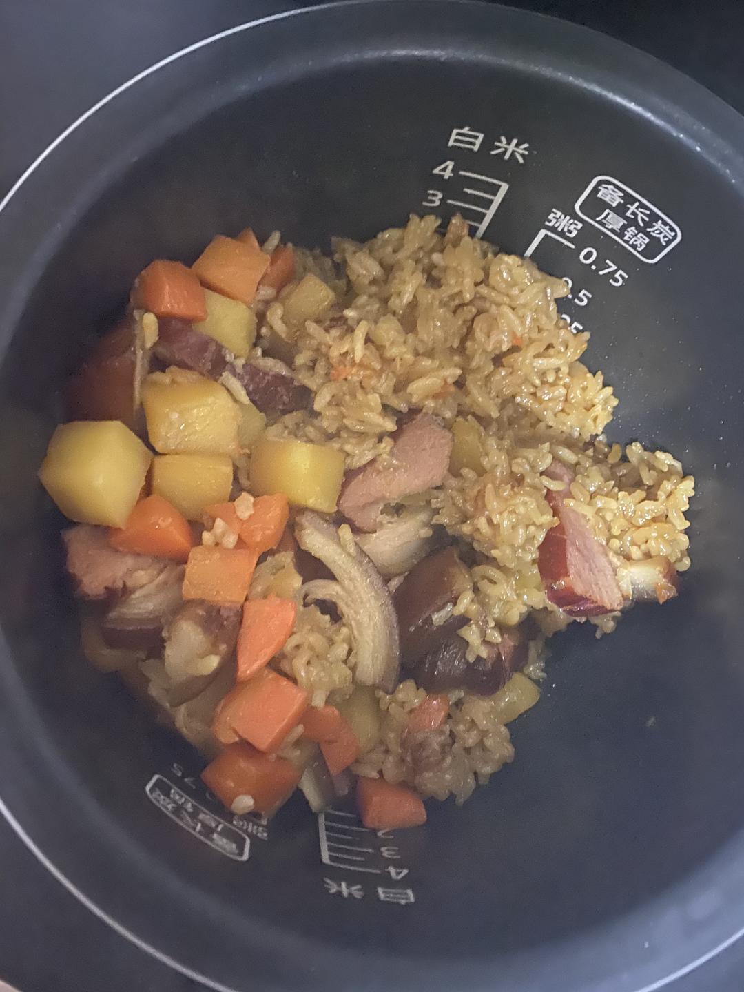 简单美味的电饭煲腊肉饭