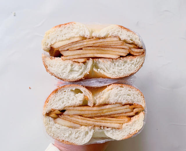 芳香开胃的肉桂苹果三明治🥪｜贝果三明治的做法