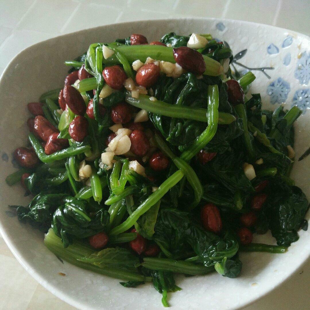 凉拌花生米菠菜