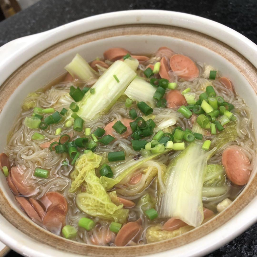 娃娃菜粉丝煲，低卡又鲜美