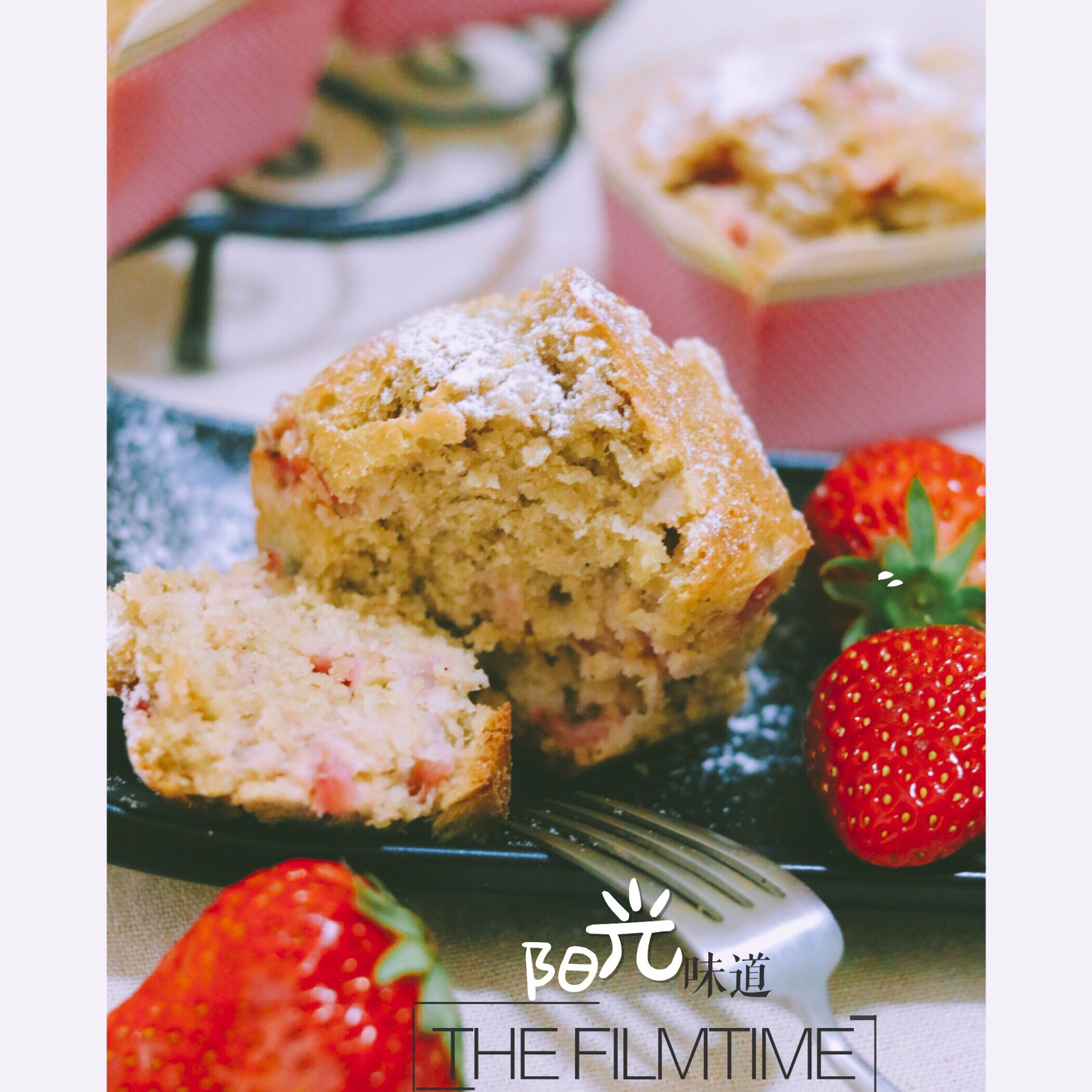 鲜草莓奶油酥饼马芬<Strawberry Shortcake Muffin>