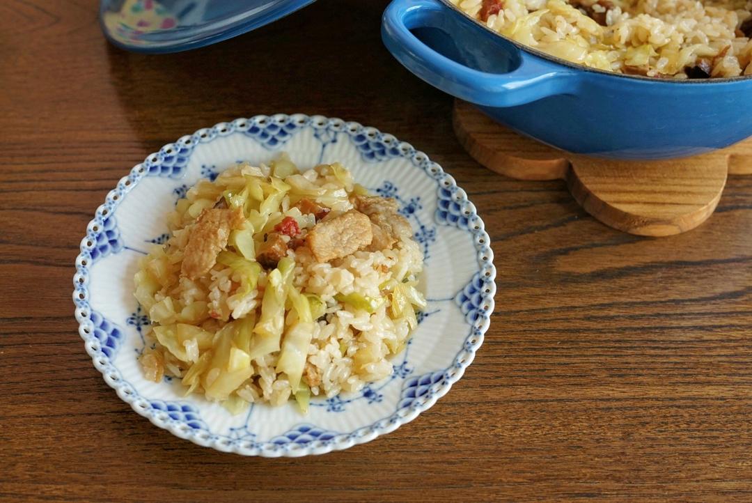 北鼎铸铁锅食谱｜五花肉包菜焖饭