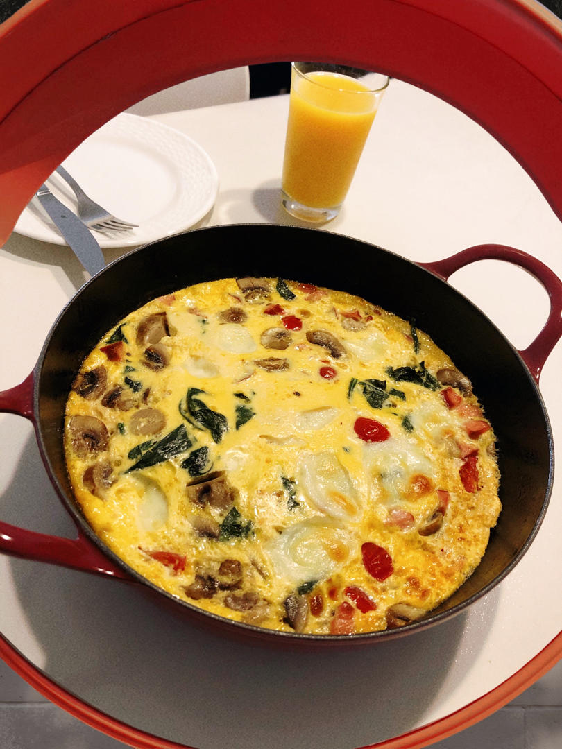 菠菜培根意式蛋饼Spinach&bacon frittata