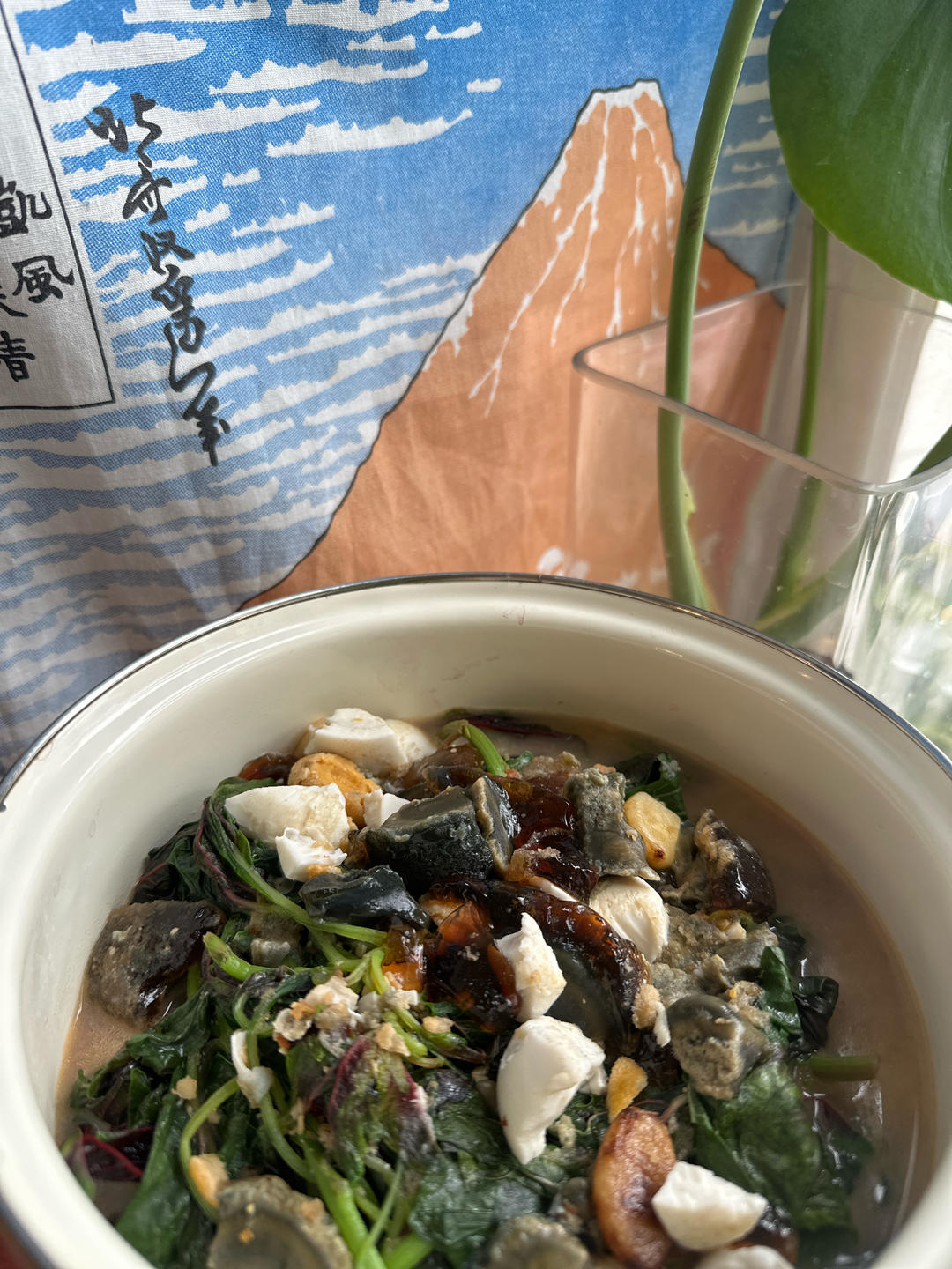 上汤红苋菜，拌饭都好吃😄