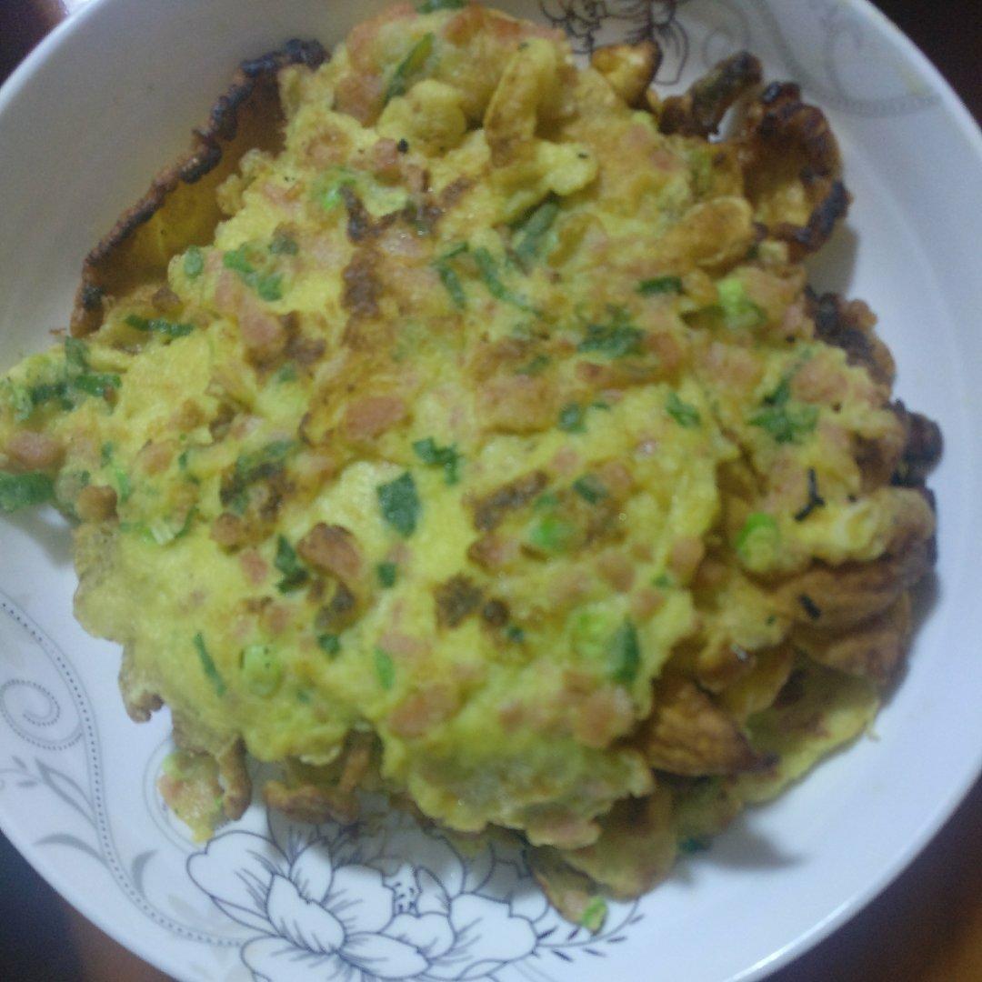 火腿肠葱花鸡蛋饼
