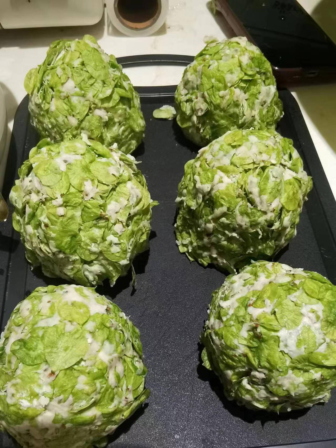 超好吃的榆钱窝窝头(附带秘制蘸料)