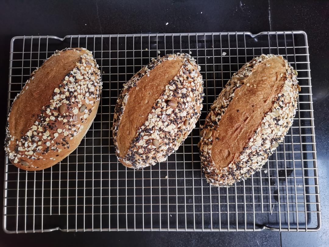 全麦咖啡谷物面包 香炸天的全麦吐司 个个拉丝又柔软 保姆级教程