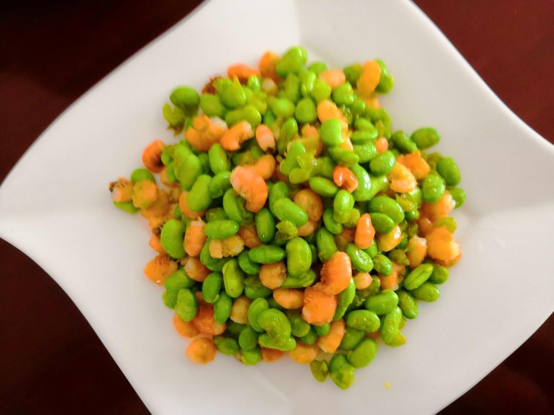 不用吐壳的仔虾炒毛豆