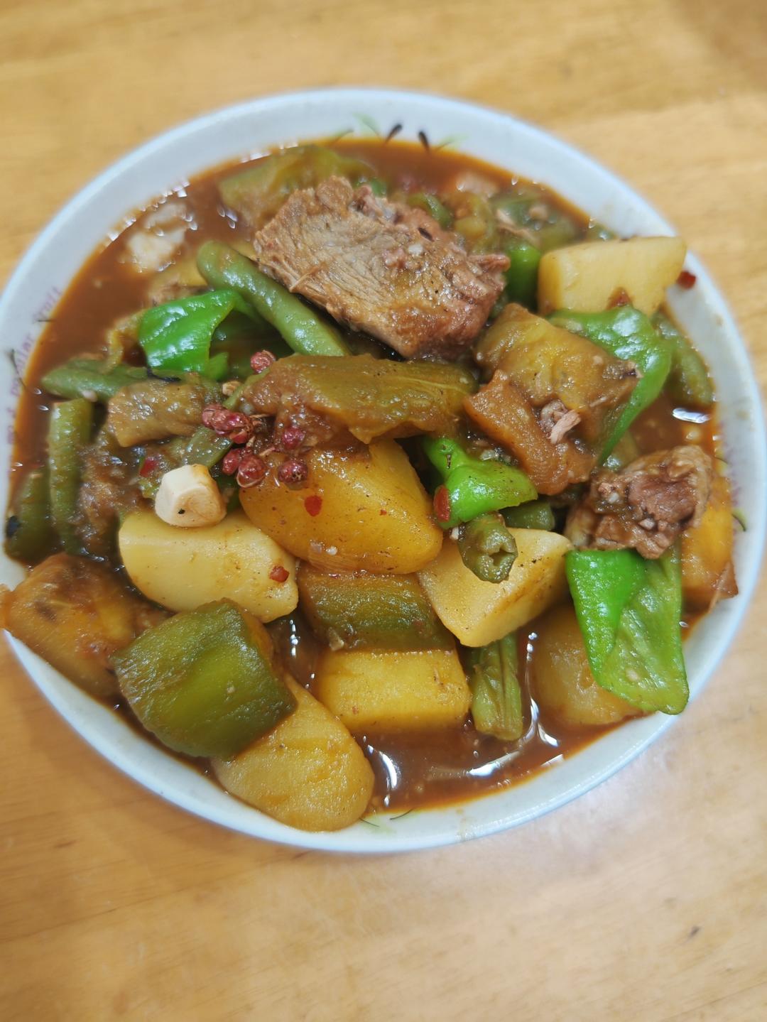 豆角烧土豆茄子