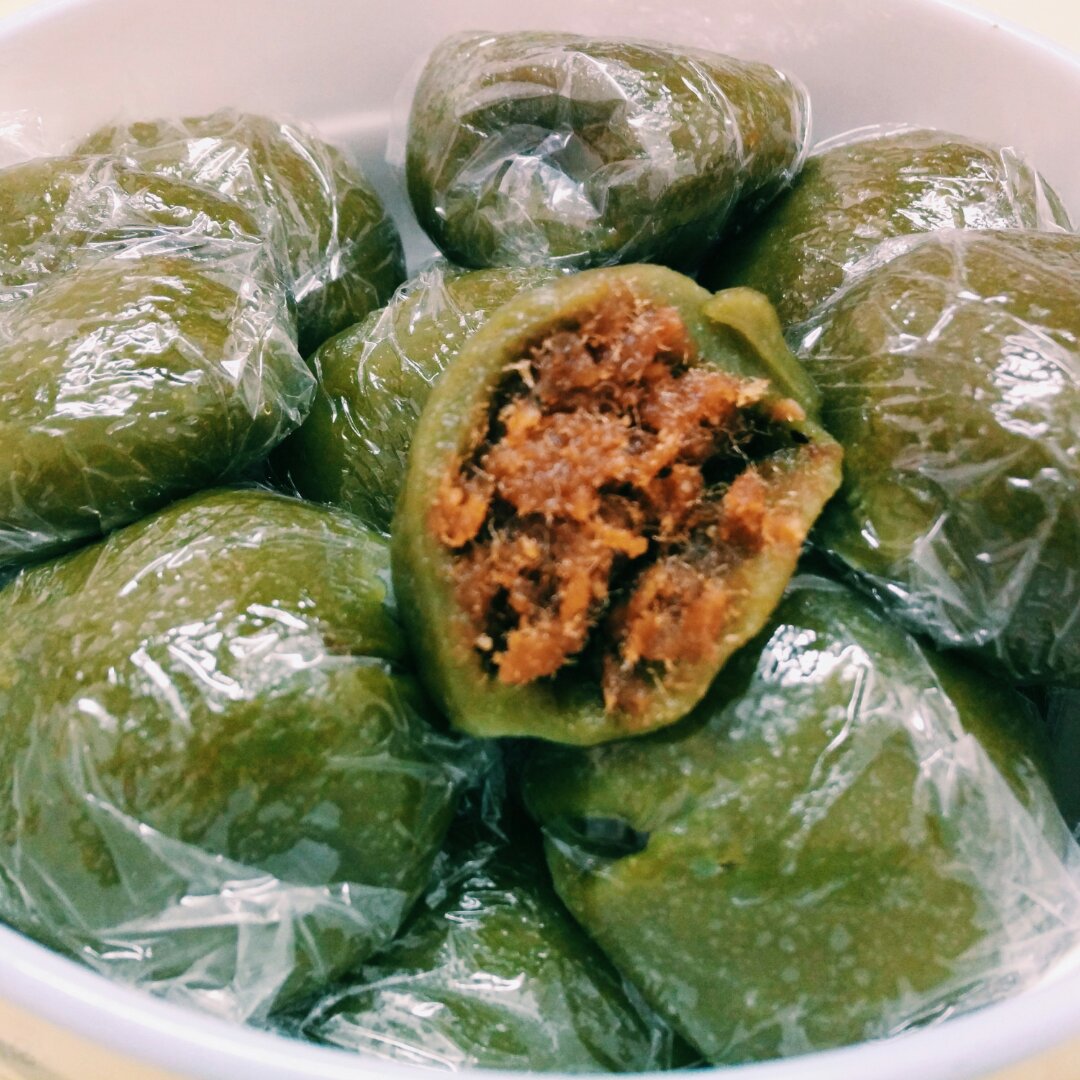 当红咸蛋肉松青团