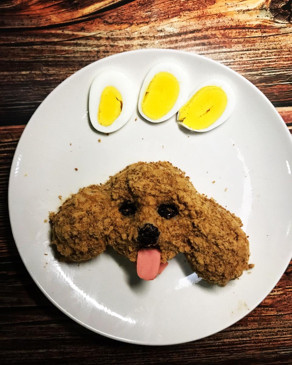 哄娃人气早餐【咸蛋黄肉松饭团】泰迪版-每天都是六一节