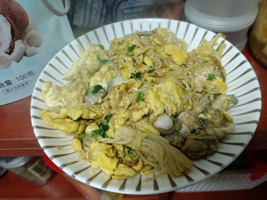 海边原始美味海蛎子炒鸡蛋