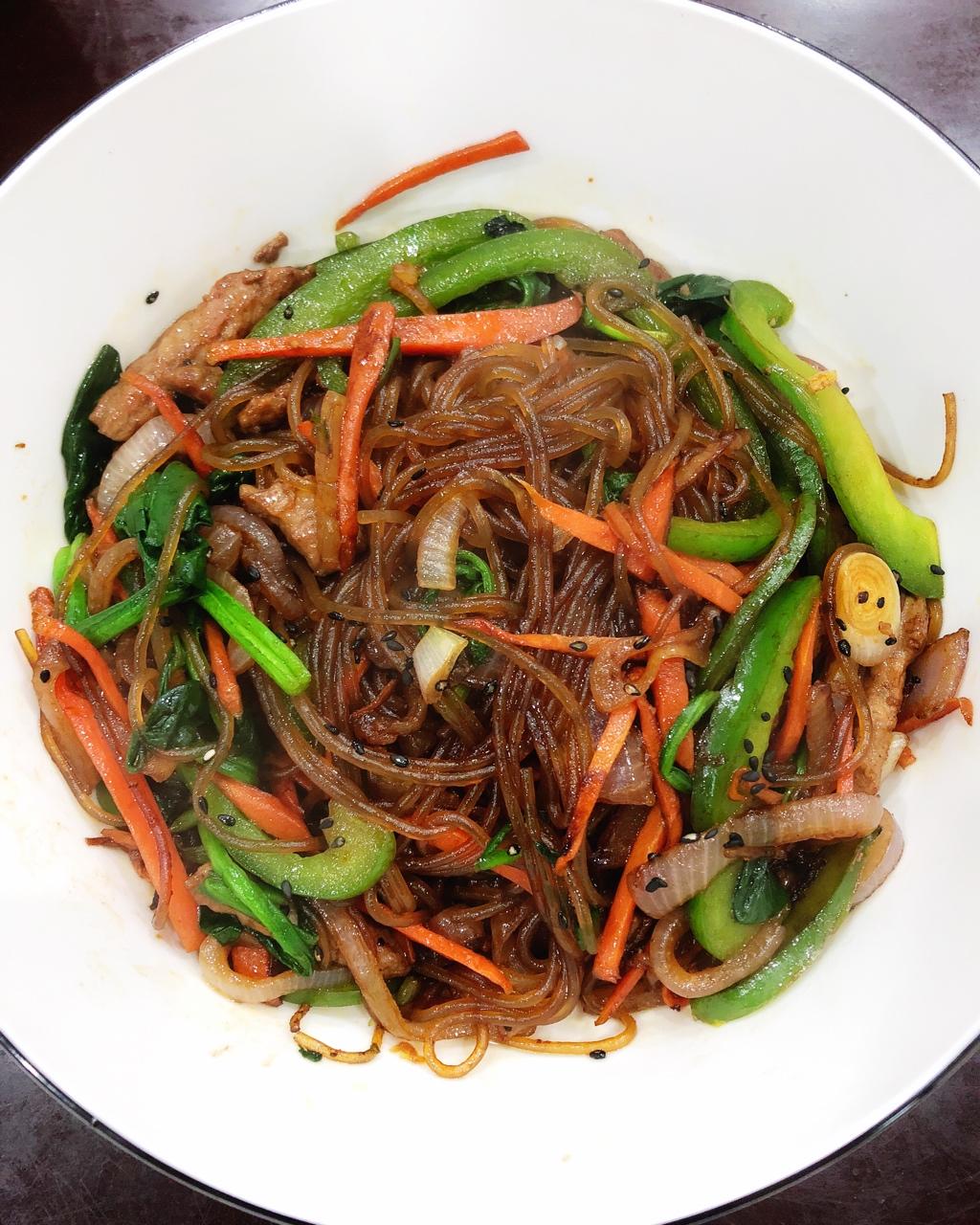 韩式粉丝炒杂菜 Korean Style Glass Noodles with Vegetables