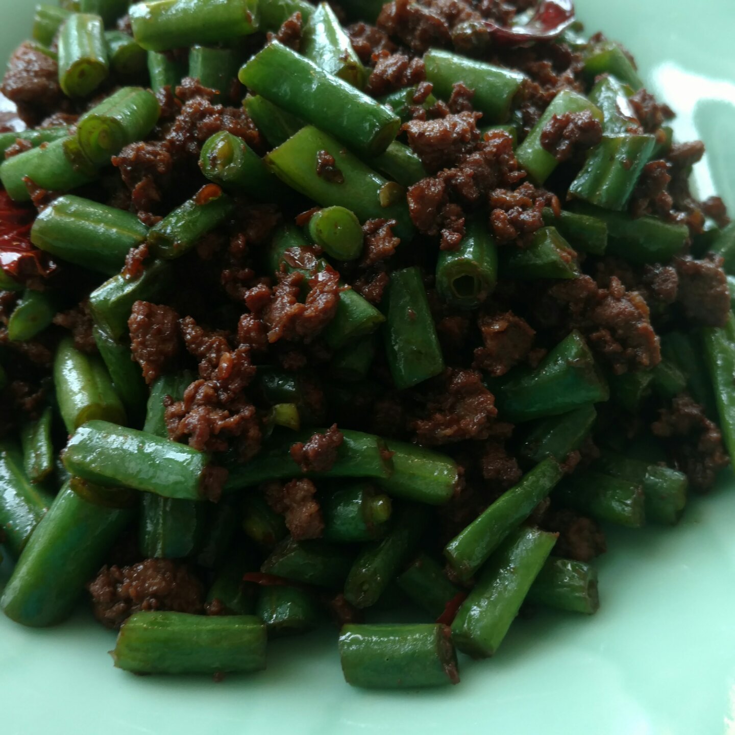 肉沫豆角下饭菜