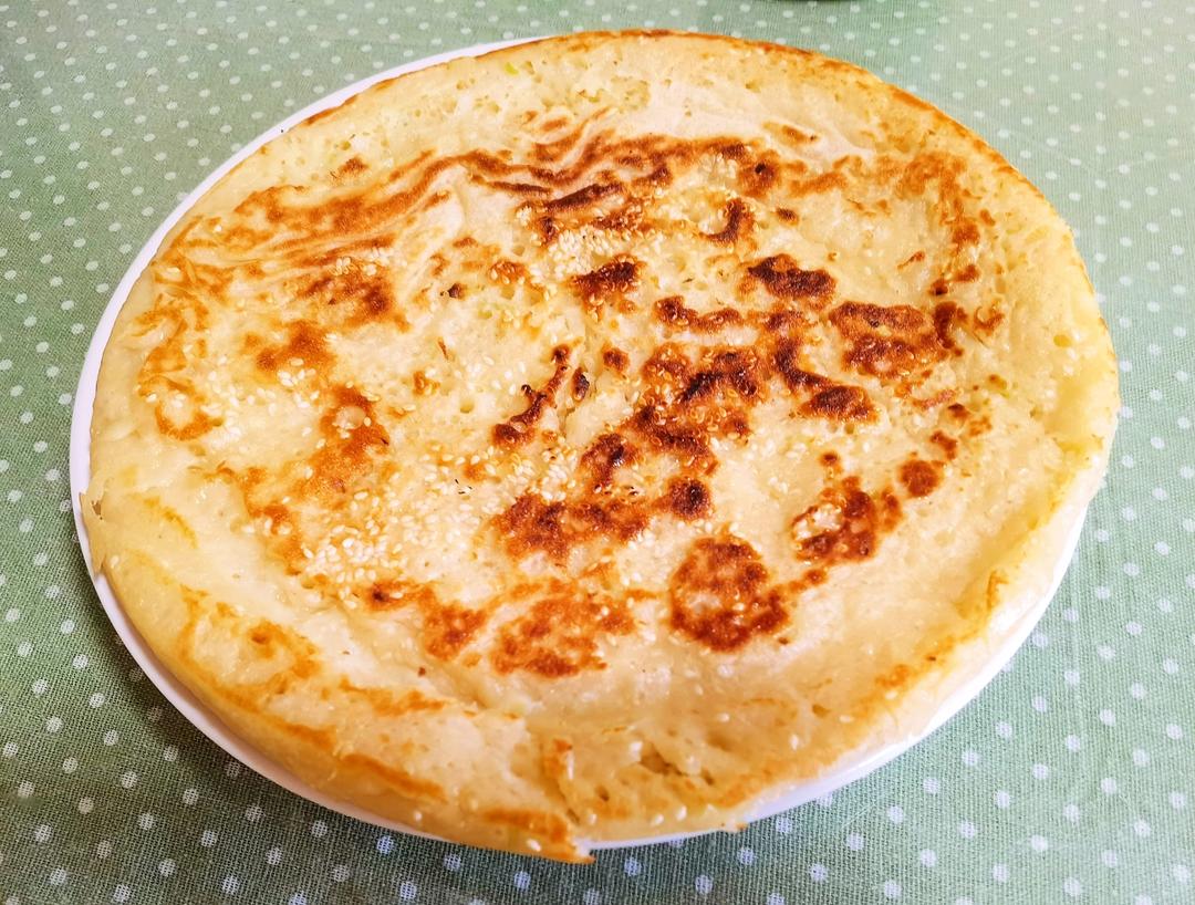 不用揉面做又宣又软香喷喷葱花芝麻发面大饼
