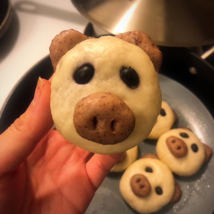 小猪豆沙包