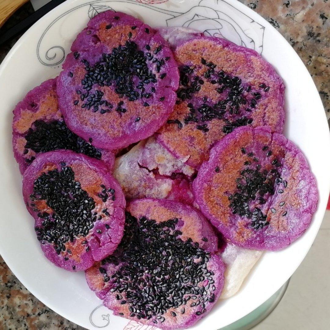 不用炸  比南瓜饼好吃的紫薯饼