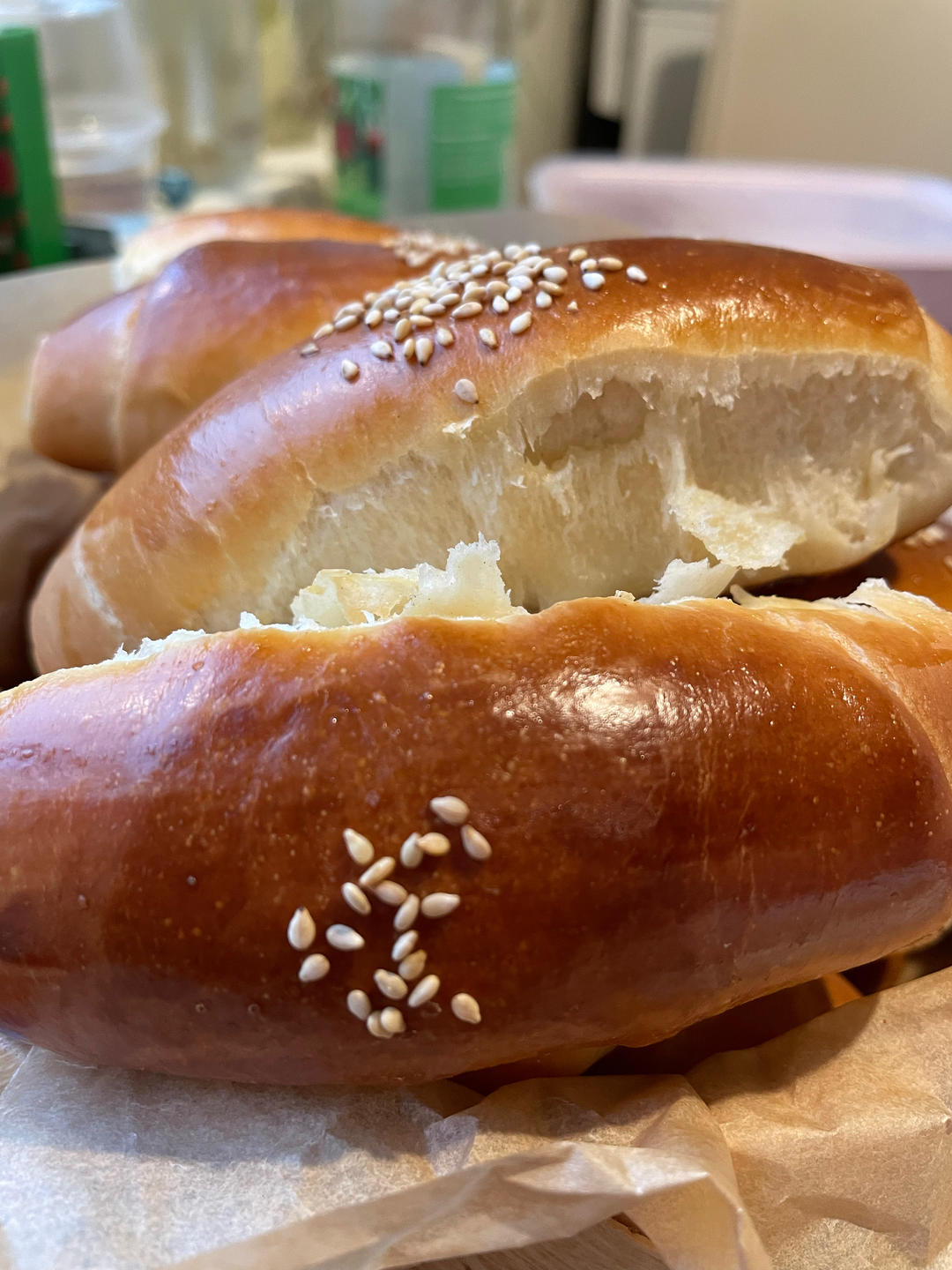 超级拉丝的牛奶面包