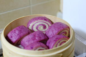 紫薯双色馒头的做法 步骤16