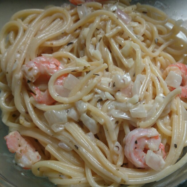 蒜香奶汁虾仁意面（低热量版）