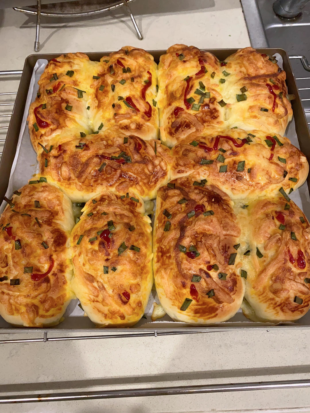 香葱火腿肉松面包