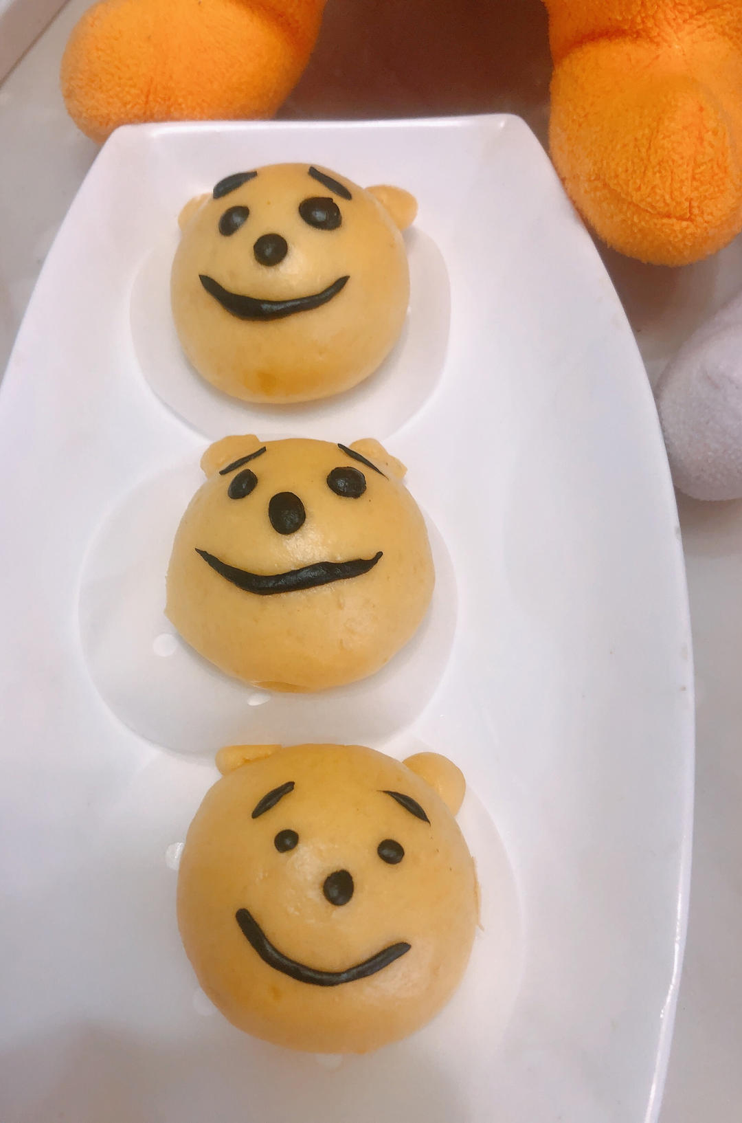 维尼小熊卡通馒头（南瓜馒头）
