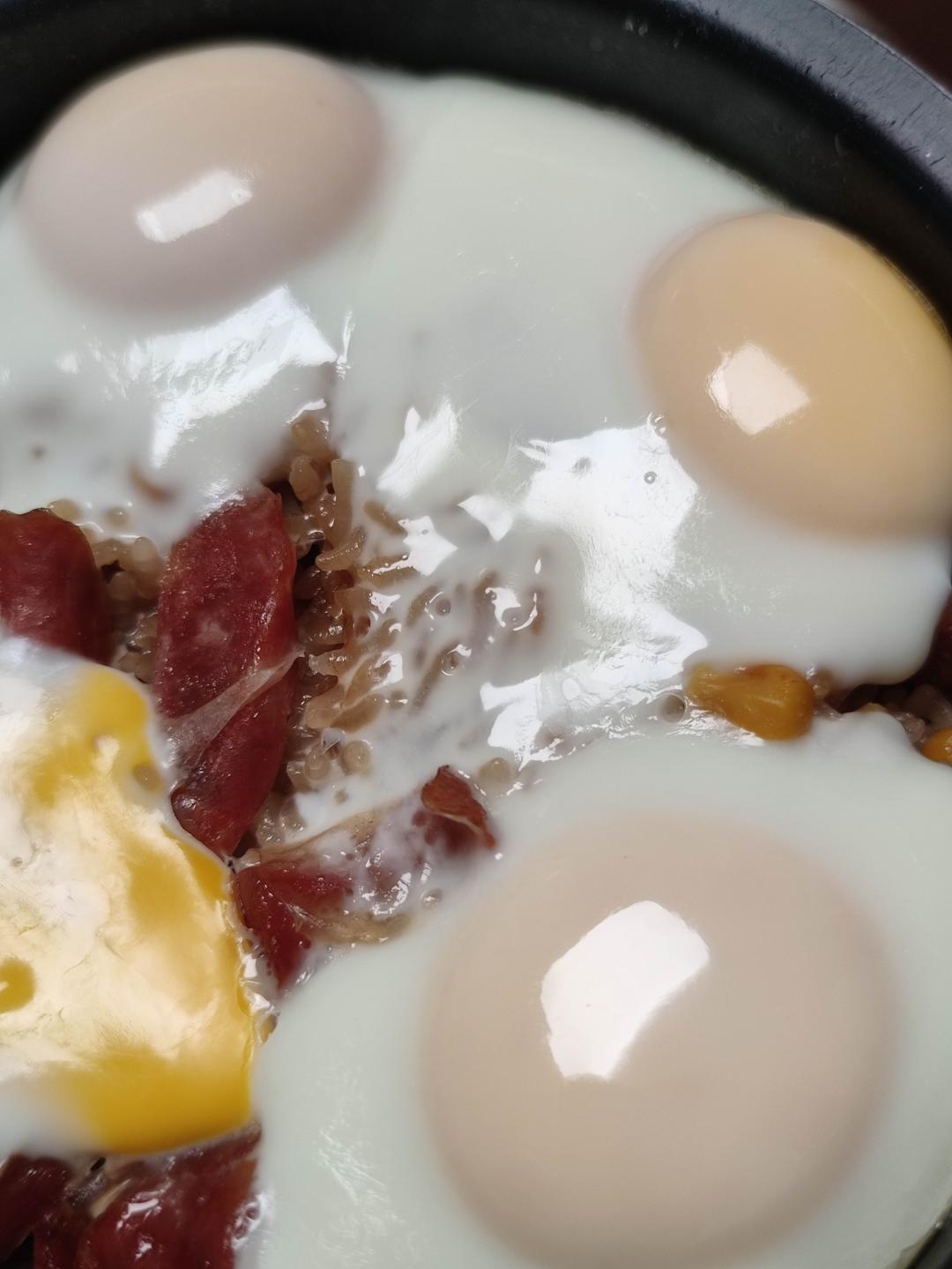 零失败 绝对惊艳 广式腊肠葱油煲仔饭（极简电饭煲版）