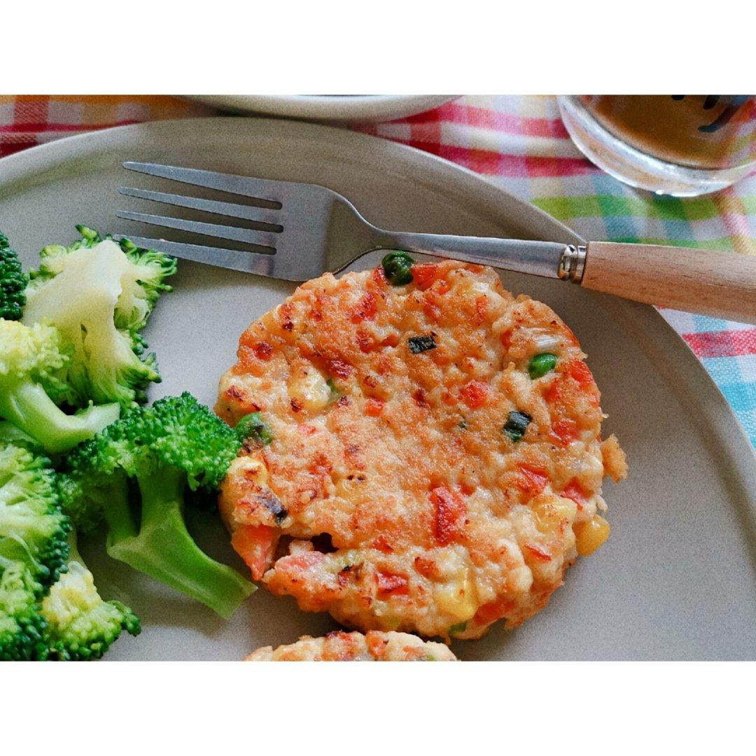 鸡胸肉虾仁鲜蔬饼
