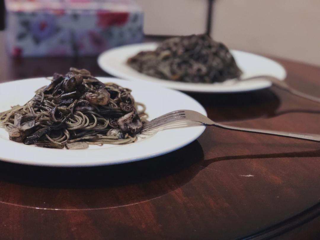 muji墨鱼汁意面